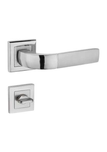 Nergis Kol Kare Rozetli Nikel Saten Wc Kapı Kolu