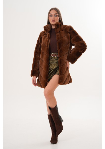 Su Yolu Yakalı Uzun Kürk fiyatları