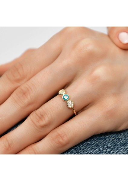 14 Ayar Altın Mineli Taş Detaylı Kadın Yüzük fiyatları