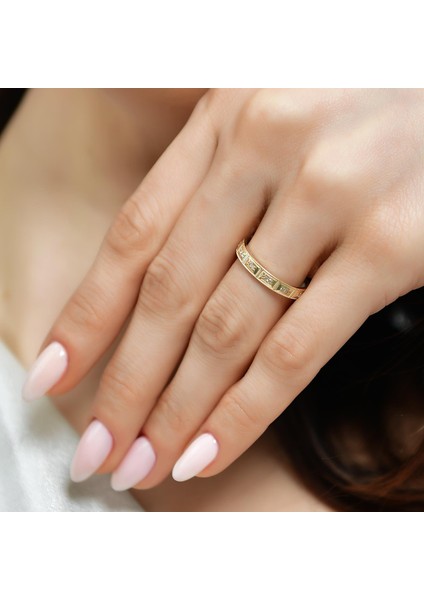 Modern Tasarım Taşlı Altın Yüzük 14 Ayar fiyatları