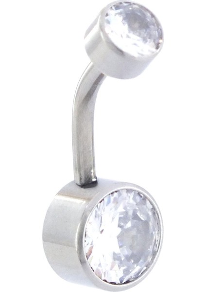 316L Çelik Beyaz Zirkon Taşlı Yuvarlak Model Piercing PRC-209