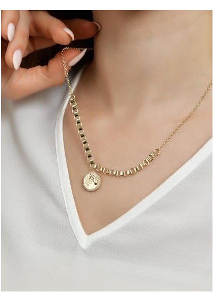 14 Ayar Altın Hayat Ağacı Kolye