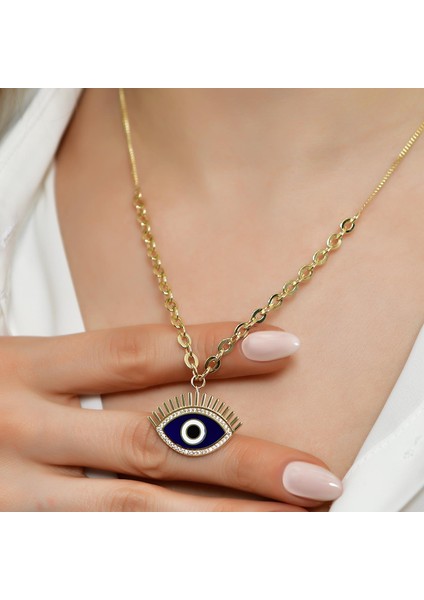 14 Ayar Altın Nazar Göz Parıltılı Kolye fiyatları
