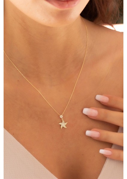 Zarif Deniz Yıldızı Model Altın Kolye fiyatları