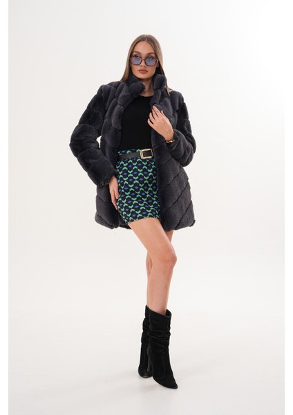 Su Yolu Yakalı Uzun Kürk fiyatları