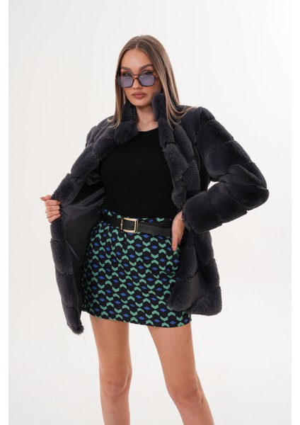 Su Yolu Yakalı Uzun Kürk indirimleri