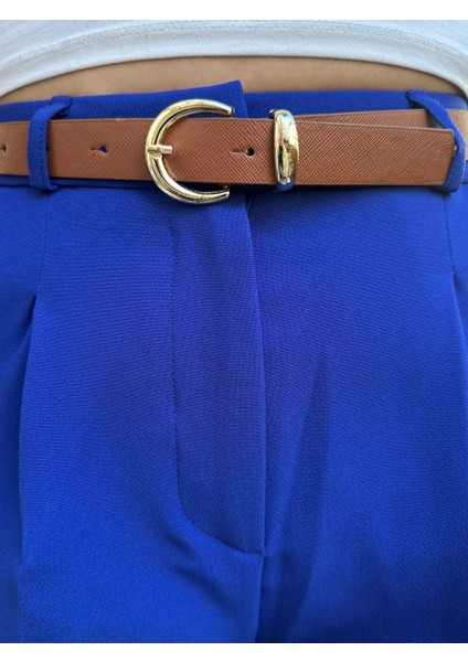 Kemerli Pileli Havuç Pantolon