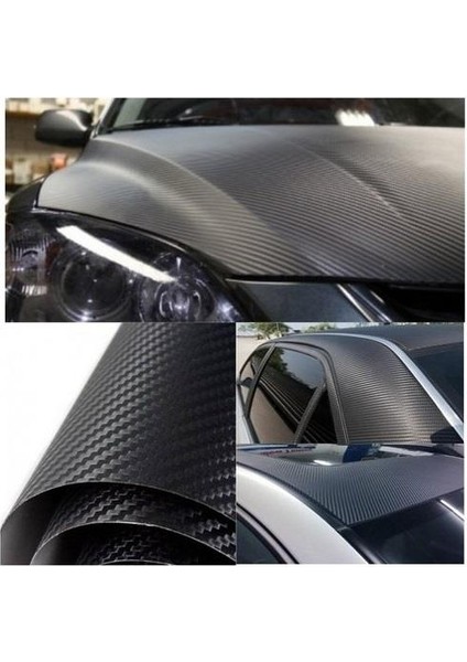 Hava Kanallı Siyah Karbon Kaplama Folyosu 152 cm x 50 cm + Keçeli Ragle fiyatları