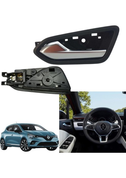 Renault Clio 5 Sol Kapı Ön Veya Arka Iç Açma Kolu Krom 2019 - 2024