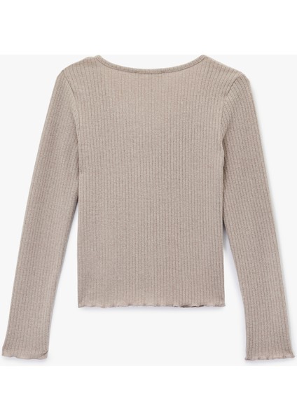 V Yaka Uzun Kollu Düğmeli Triko Pijama Üstü fiyatları