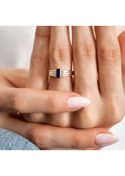 Mineli Taşlı Zarif Altın Yüzük 14 Ayar fiyatları