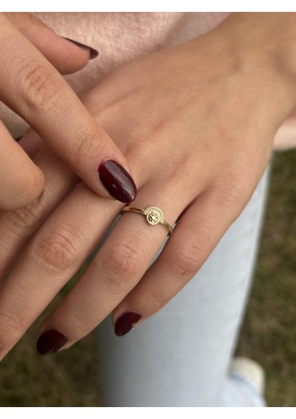 14 Ayar Altın Vintage Desen Yüzük