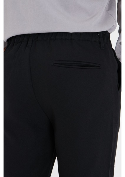 Erkek Bel Yarım Lastikli Kemerli Double Paça Dabıl Face Kumaş Slim Fit Pantolon fırsatları