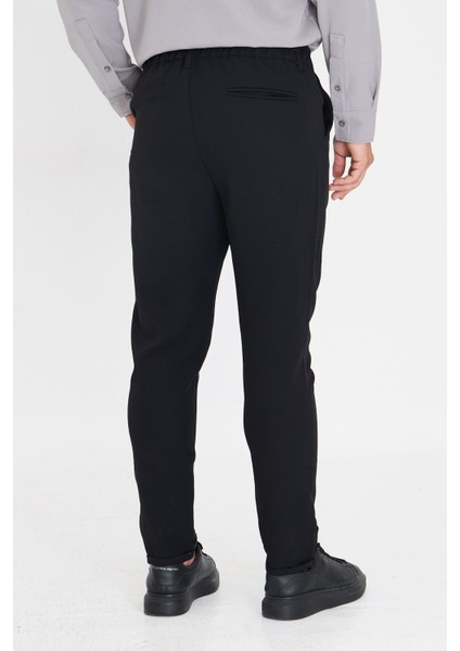 Erkek Bel Yarım Lastikli Kemerli Double Paça Dabıl Face Kumaş Slim Fit Pantolon indirimleri