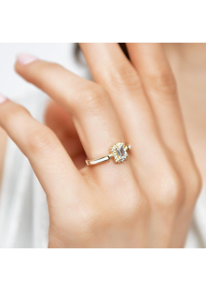 14 Ayar Altın Baget Taşlı Mineli Kadın Yüzük fiyatları