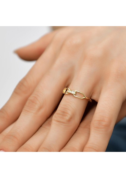 14 Ayar Altın Taşlı Kilit Model Yüzük fiyatları