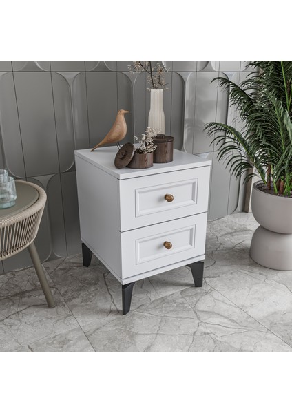 Loren 2 Çekmeceli Komodin Tamamı Mdf (Beyaz) fiyatları