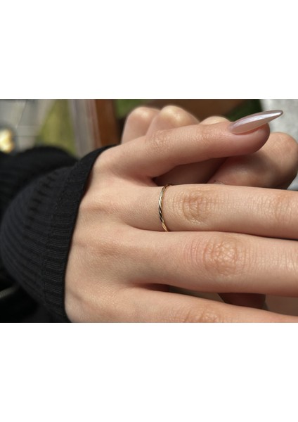14 Ayar Altın Minimal Burgu Yüzük fiyatları