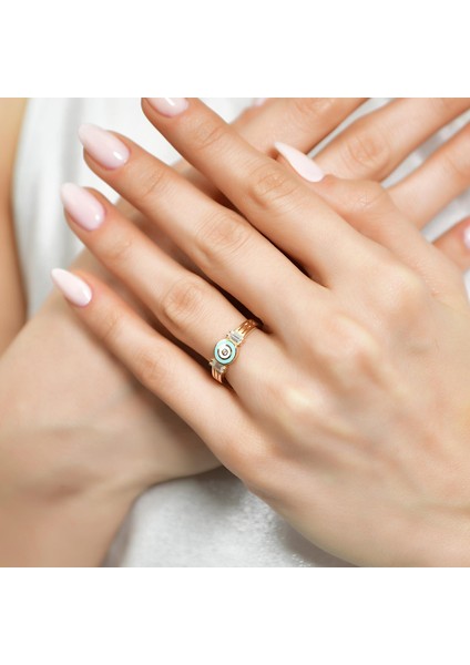 14 Ayar Altın Taşlı Mineli Yüzük