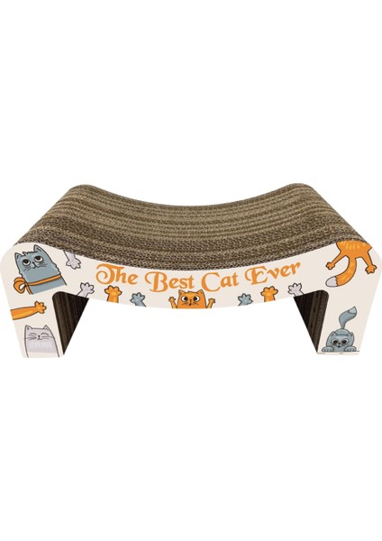 Karton Kedi Tırmalama , Konsept Desenli Kedi Tırmalama Tahtası , 40*25*15 cm