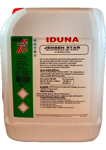 Jensen Star Parfümlü Sert Yüzey Temizleyici ve Cila Bakım Ürünü 5 L