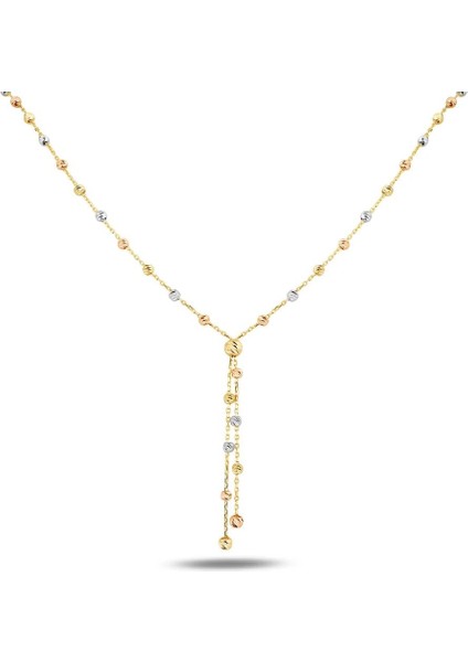 14 Ayar Altın Sallantılı Dorika Kolye