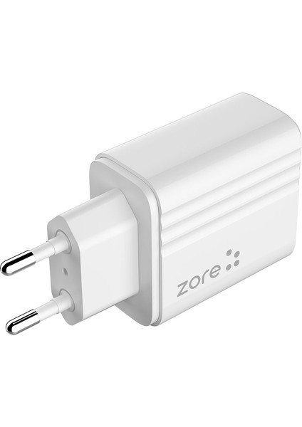 ​zore Play Serisi Pl1 Type-C 2in1 Seyahat Şarj Aleti 12W - Beyaz