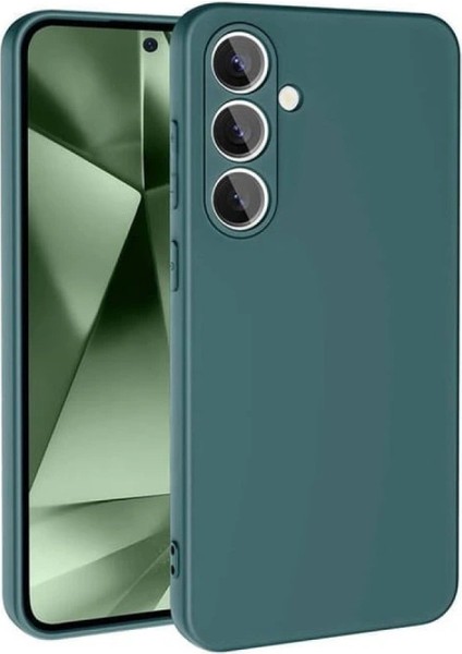 S24 Fe Kılıf Nano Içi Kadife Silikon - Koyu Yeşil