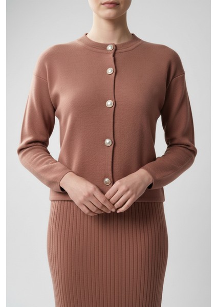 Kadın Hırka Elbise Ikili Takım - Kiremit fiyatları