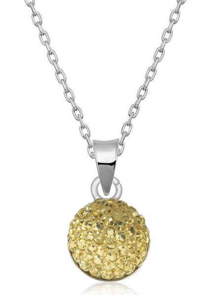 925 Ayar Gümüş Kristal Taşlı Kadın Gümüş Kolye T6935 (944944)