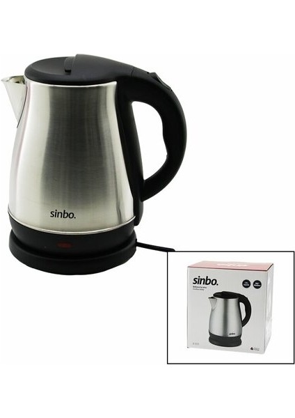 Çelik Kettle Su Isıtıcısı Kablosuz Kullanım 1.8lt 360° Dönebilme Otomatik Kapanma SK-8028 (5256)