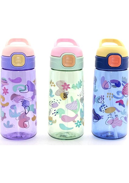 Renkli Pipetli Suluk 600 ml Bpa Içermez LIV828
