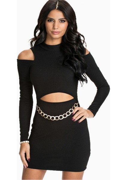 DB101189 Özel Dizayn Zincirli Elbise