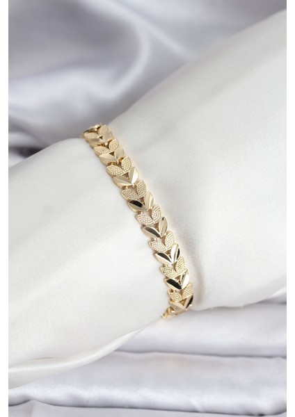 14K Gold Renk Kaplama Başak Model cm Kadın Bileklik - Lisinya