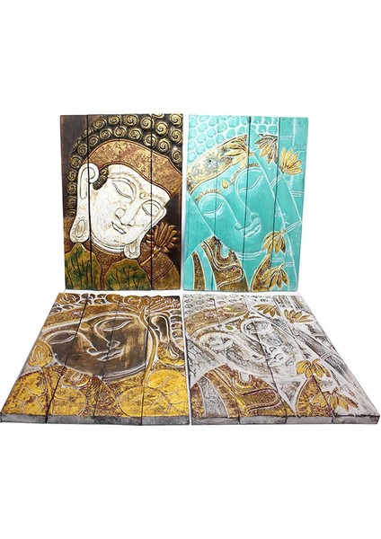 Duvara Asmalı Ahşap Buda Pano Namı-10