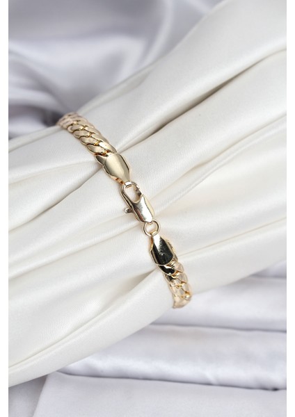 14K Gold Renk Kaplama Ezme Zincir Model Kadın Bileklik - Lisinya fiyatları