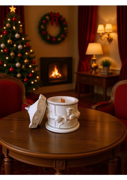 Dekoratif At Figürlü Kapaklı Mumluk – Özel Tasarım - Iç Mekan Aksesuar - Hediyelik - Özel Gün