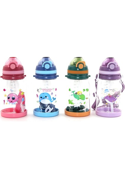 Renkli Pipetli Suluk 550 ml Bpa Içermez LIV829