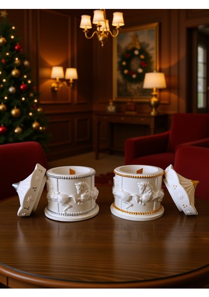 Dekoratif At Figürlü Kapaklı Mumluk – Özel Tasarım - Iç Mekan Aksesuar - Hediyelik - Özel Gün modelleri