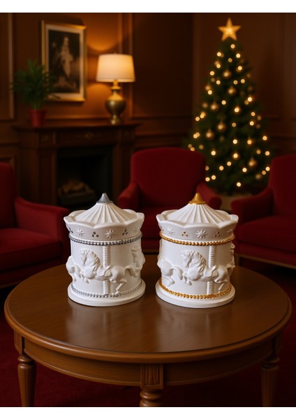 Dekoratif At Figürlü Kapaklı Mumluk – Özel Tasarım - Iç Mekan Aksesuar - Hediyelik - Özel Gün fırsatları