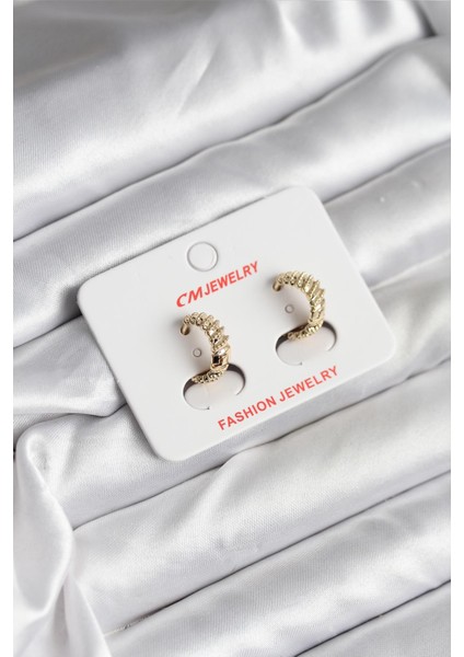 14K Gold Renk Kaplama cm Kadın Küpe - Lisinya