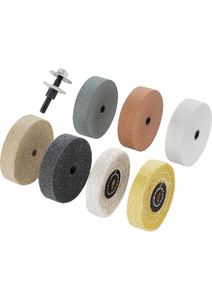 Parlatma Parlatma Tekerleği Seti 3 Inç, Tezgah Parlatıcı/tezgah Taşlama Makinesi Için, Parlatma Tekerleği Deliği 3/8 Inç, Matkap Mil Adaptör Seti (Yurt Dışından)