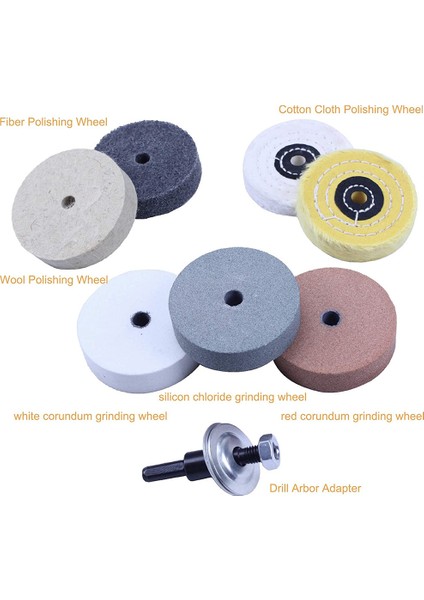 Parlatma Parlatma Tekerleği Seti 3 Inç, Tezgah Parlatıcı/tezgah Taşlama Makinesi Için, Parlatma Tekerleği Deliği 3/8 Inç, Matkap Mil Adaptör Seti (Yurt Dışından) fırsatları