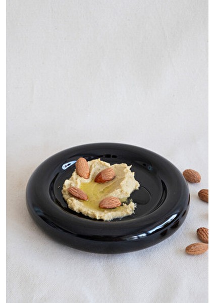 Seramik Küçük Boy Parlak Siyah Donut Tatlı Tabağı 14 cm Yuvarlak Şekil modelleri