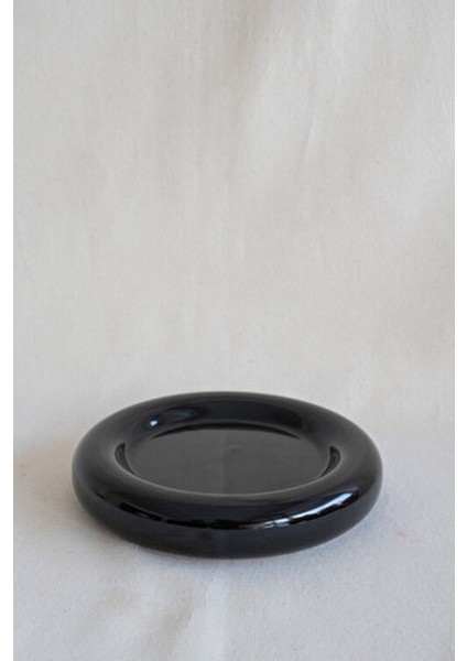 Seramik Küçük Boy Parlak Siyah Donut Tatlı Tabağı 14 cm Yuvarlak Şekil fırsatları