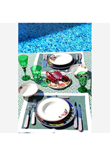 Magic Garden Beyaz Porselen Çukur Tabak 21 cm Çiçek ve Kuş Desenli modelleri