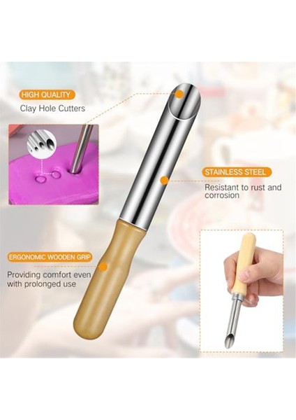 16 Parçalı Kil Delik Kesici Paslanmaz Çelik Yuvarlak Şekillendirme Kil Aletleri Seramik, Seramik, Delme Malzemeleri, Heykeltraşlık ve Delme Malzemeleri, 4 Boyut (Yurt Dışından) fırsatları