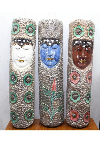 Ahşap Duvara Asmalı Buda Maske 1.metre Galıleo-15