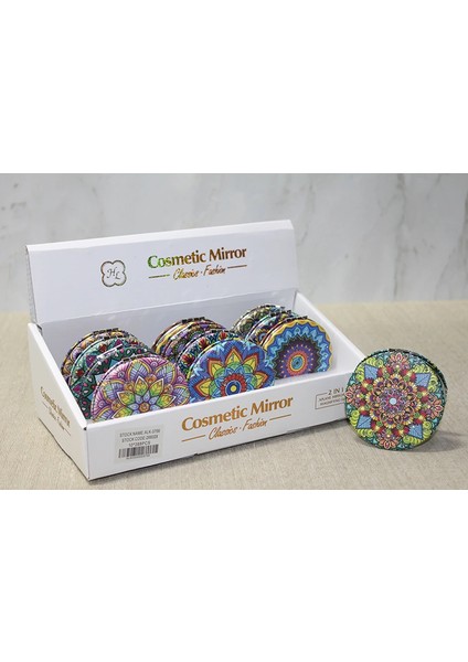 Taşlı El Aynası Yuvarlak Ince LIV983