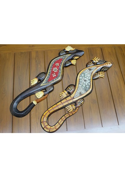 Ahşap Duvara Asmali Kertenkele Figürü Galileo-20